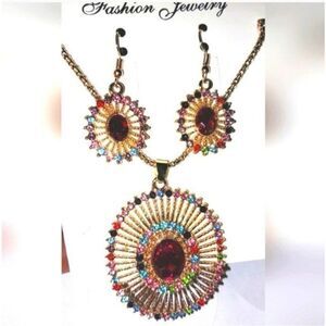 Women's Jewelry Set Sun Ray Shape Pendant Necklace Set
